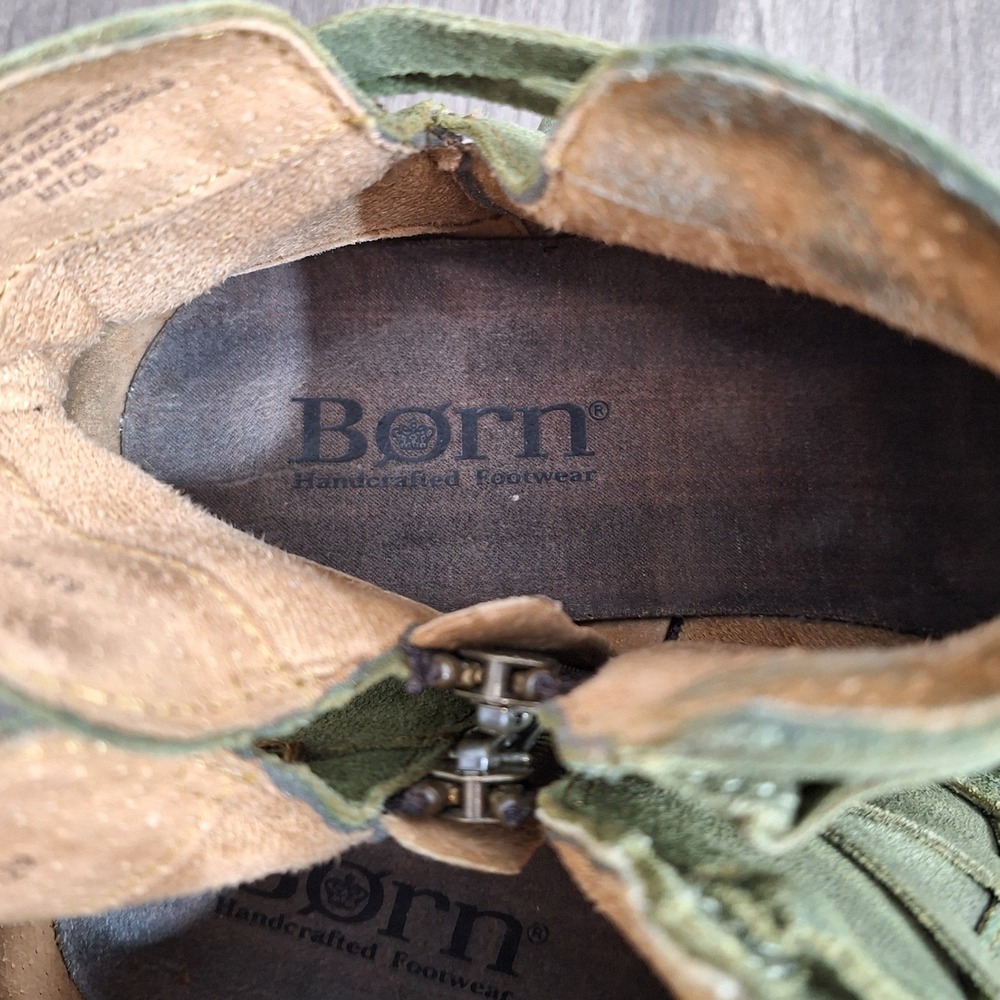 Born Olive Green Suede Ankle Boots - Picture 7 of 10
